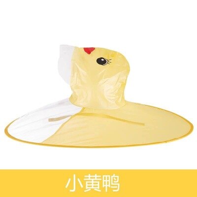 Children&#39;s Raincoat Transparent UFO Raincoats Hands Free Rain Poncho Baby Funny Duck Rain Coat Rain Cover Raincoat for kids: Yellow Color / S