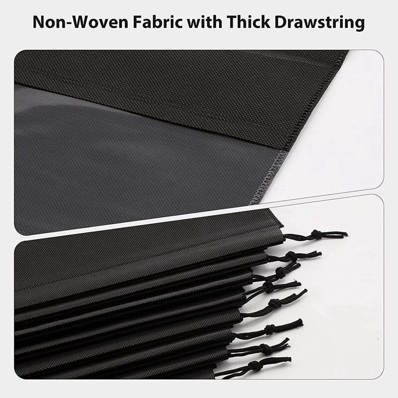 Sacs à chaussures de voyage 20 pièces, grands organisateurs d'emballage de pochettes pour chaussures, stockage de chaussures Non tissées avec corde épaisse noir + gris