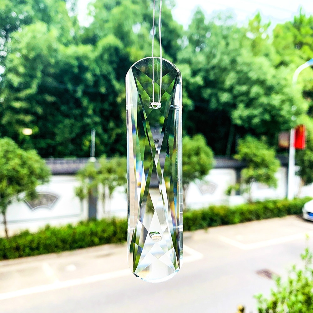 100mm klare 2 skrog fasetterte krystaller solfanger krystall prismer regnbuemaskin lysekrone lampe belysning pendler hjemmeinnredning