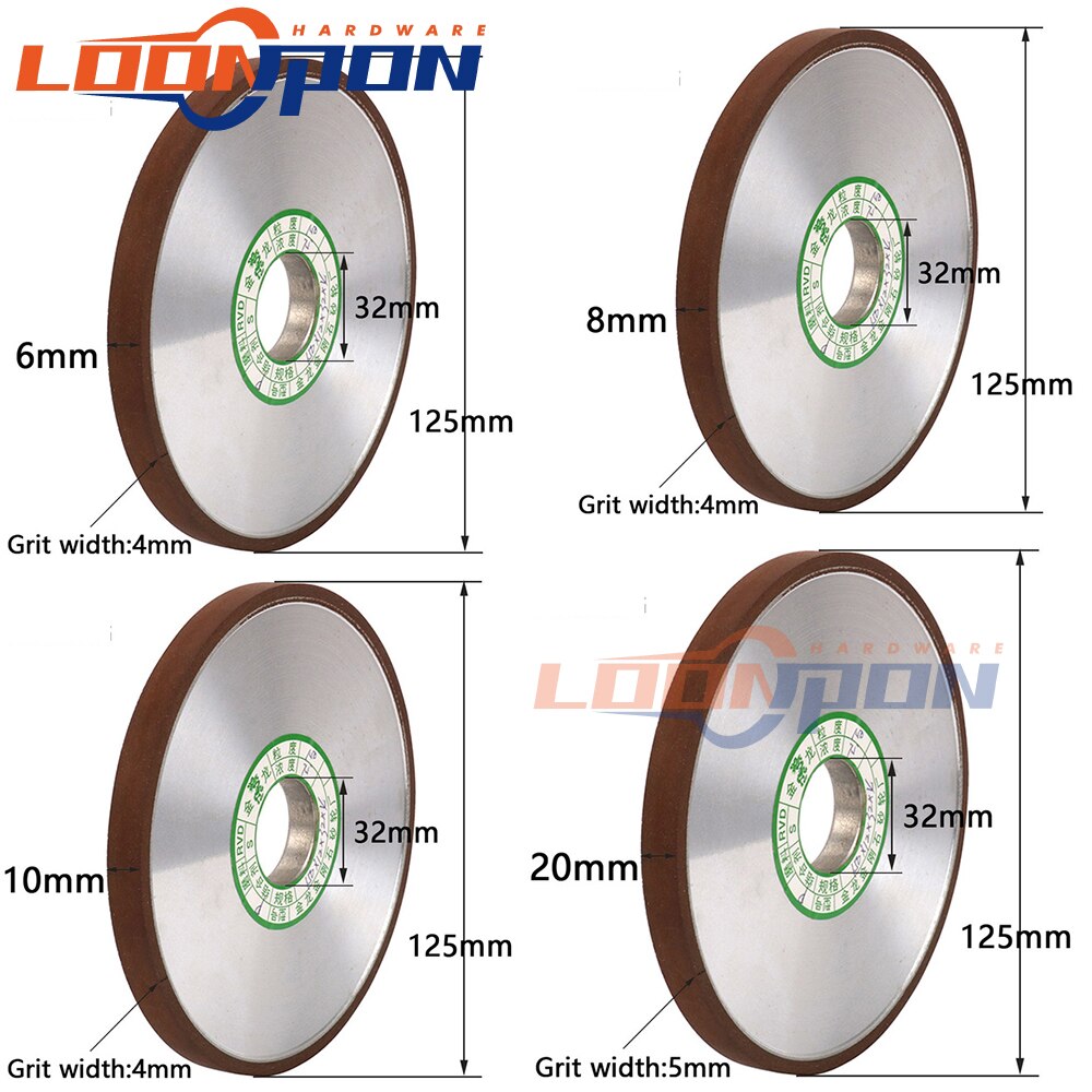 125mm Diamond Grinding Wheel Parallel Grinder Disc For Mill Sharpening Tungsten Steel Carbide Rotary Abrasive Tools 1pc