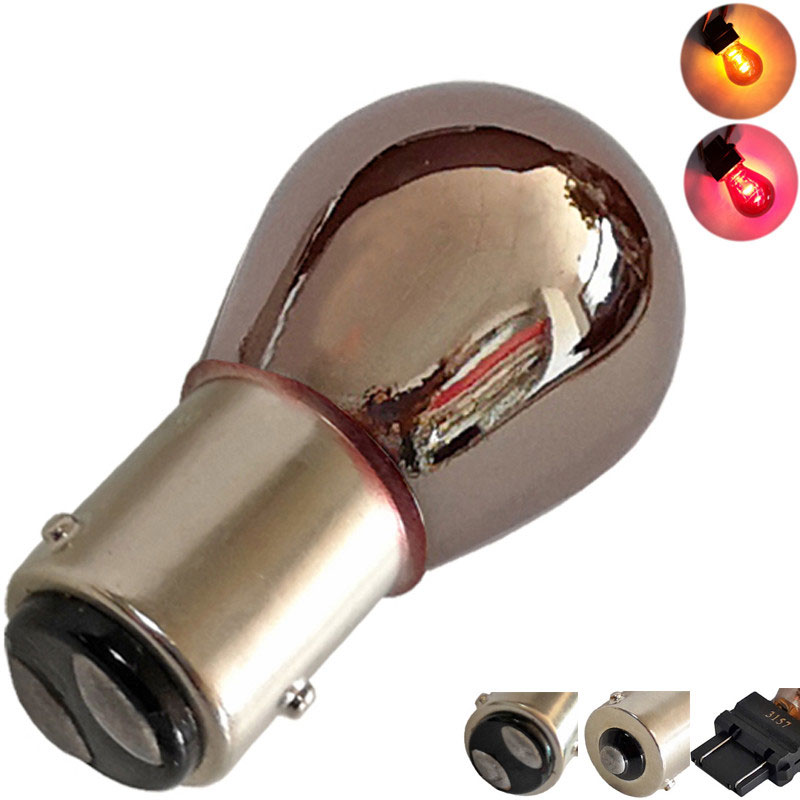 Lumière Invisible de miroir chromée 1 pièce, 3156 1176 1157 S25 12V 5W/21W BAY15D BA15D BAZ15D BAU15S voiture LED frein clignotant ampoule unique