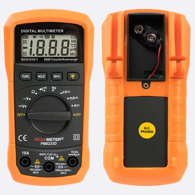 PM8233D multimetr cyfrowy handheld wysokiej precyzyjny liczenia zakres automatyczny woltomierz Lampa błyskowa podświetlenie duży ekran