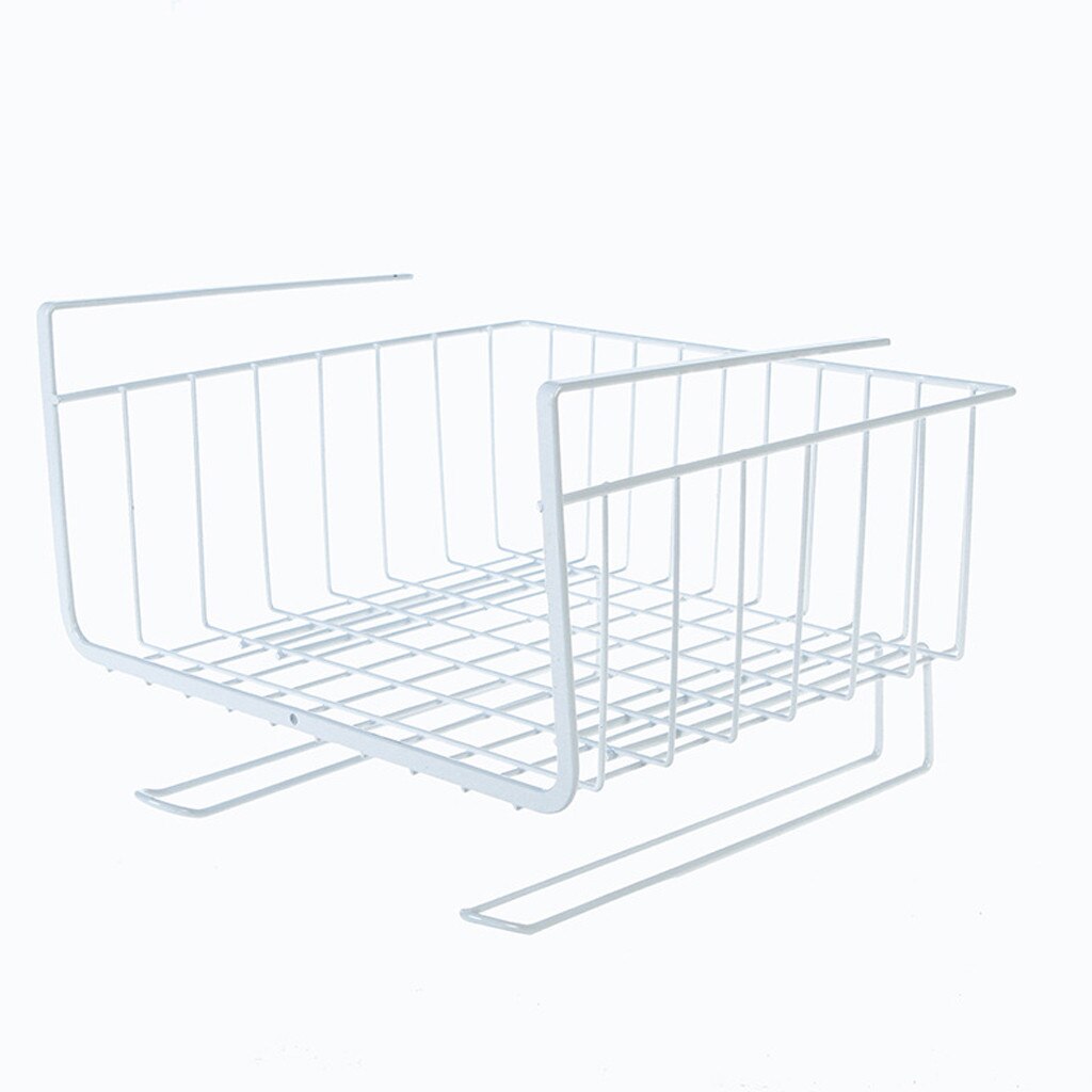 Kitchen wall storage basket under the shelf wire cabinet metal iron storage basket kitchen Stand organizer for the bathroom