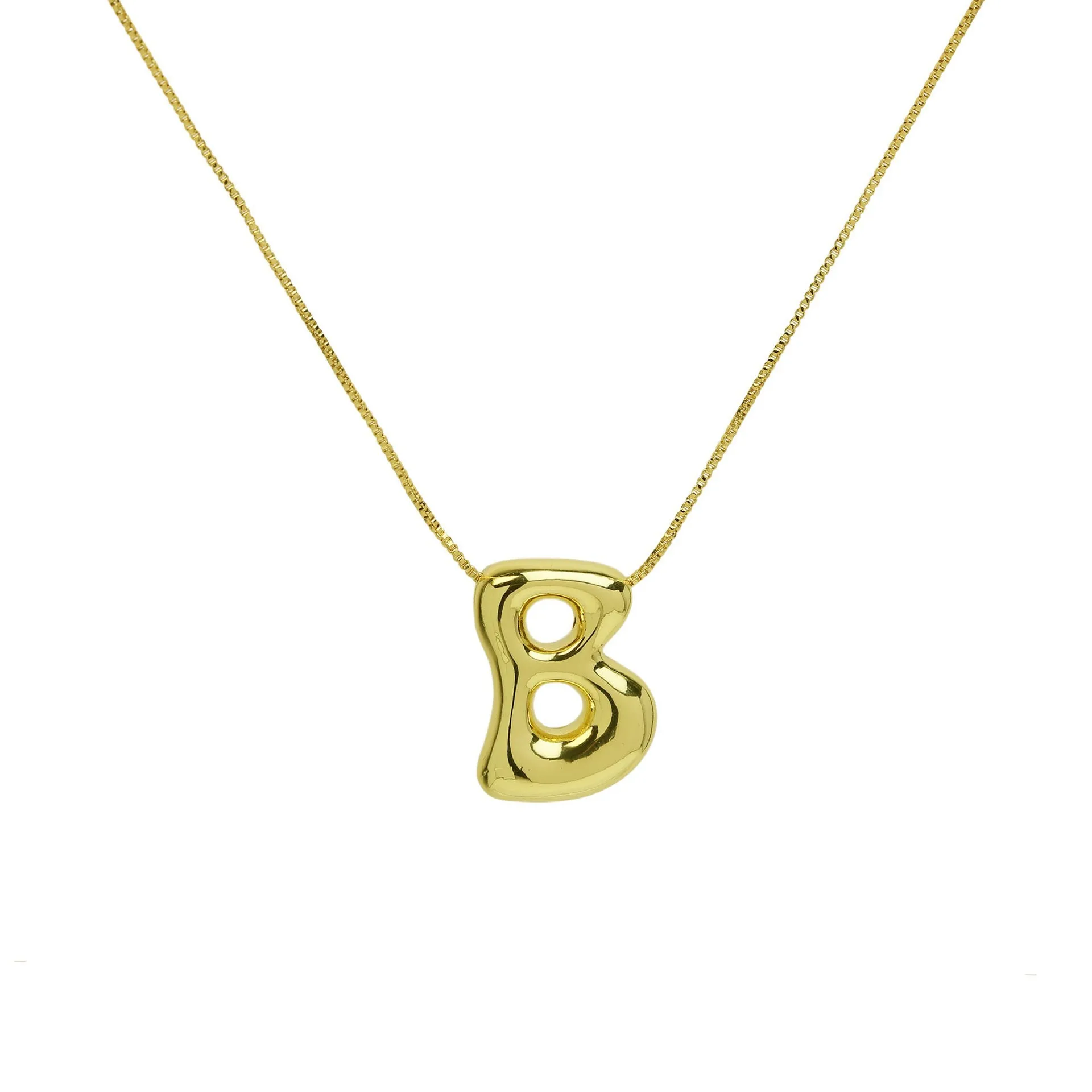 A-Z Balloon Bubble Letter pendant Neckalce for Women 18k Gold Plated Chunky Initial Necklaces Jewelry Birthday
