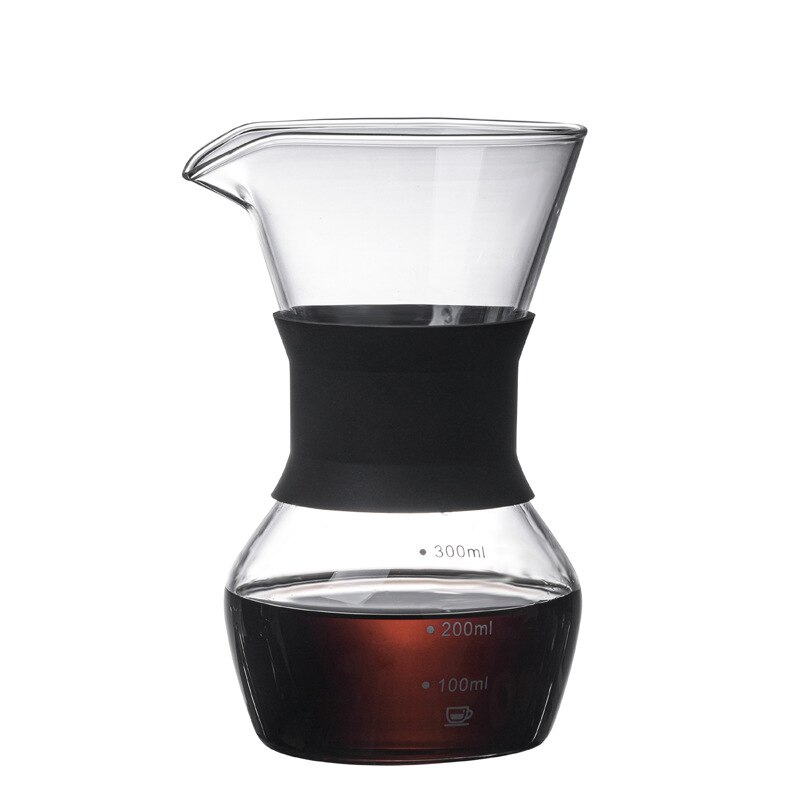 Glass Coffee Pot With Stainless Steel Filter High-Temperature Resistant Coffee Pot Espresso Coffee Machine Graduated Coffeeware: 300ml A