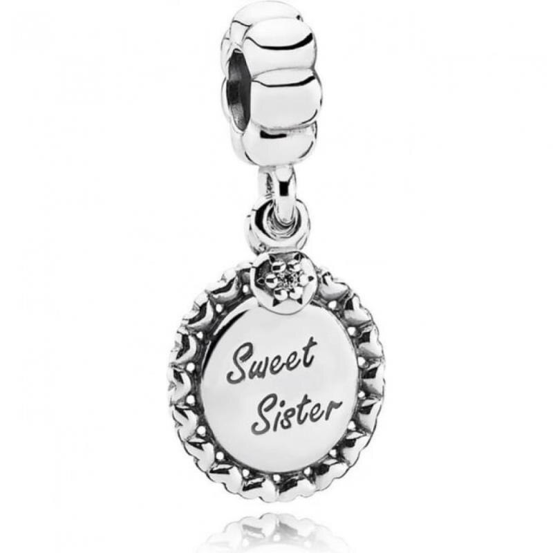 Sterling sølv 925 kærlig mor tante sød søster charme vedhæng diy originale kvinde klassiske 1:1 smykker