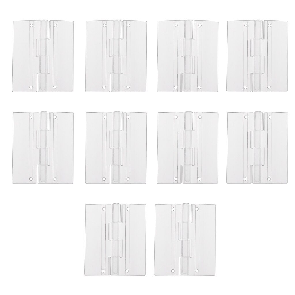 45x38mm Klar Acryl Kunststoff Klapp Tür Klavier Scharniere Pack von 10