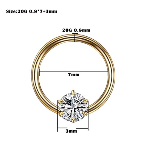 1PC Copper Nose Piercings Septum Piercing Nose Rings Piercing Orelha Cartilagem Septum Ear Tragus Piercing Nariz Body Jewelry: B2103