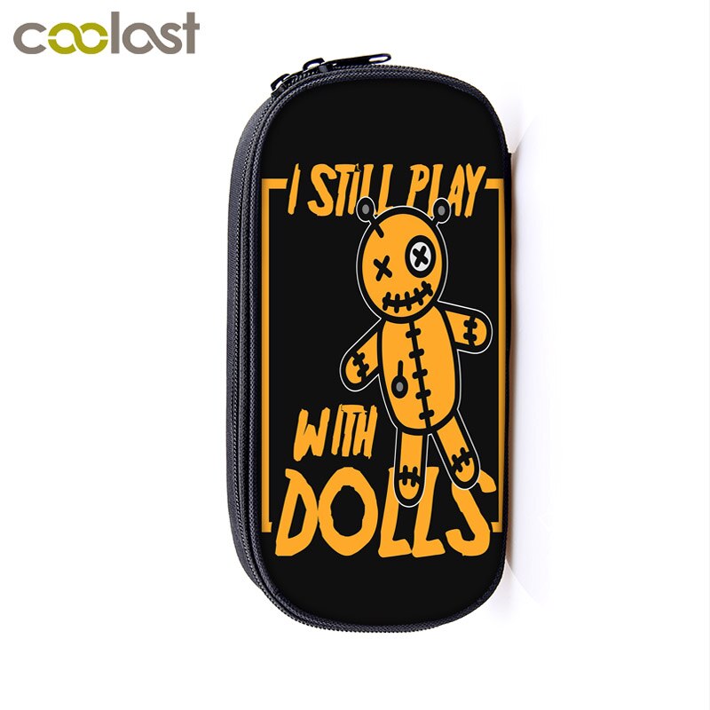 Voodoo dukke / hodeskalle kosmetikkvesker blyantboksveske kvinner sminkeveske jenter skoleveske blyantholder oppbevaringsvesker halloween: Qbbvoodoo 06