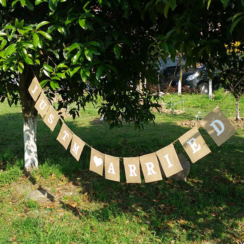 Beige Hochzeits-Wimpelkette Aus Pappe – DIY Dekobanner Für Feste & Feiern