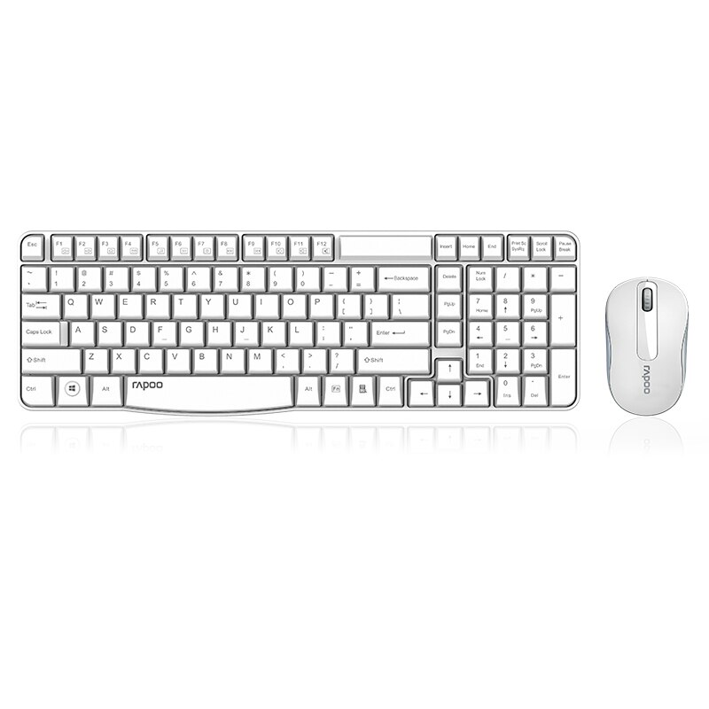Rapoo X1800S Usb 2.4G Draadloze Optische Muis En Toetsenbord Combo 1000 Dpi Voor Home Office Laptop Voor Wifi Notebook voor Pc: WHITE