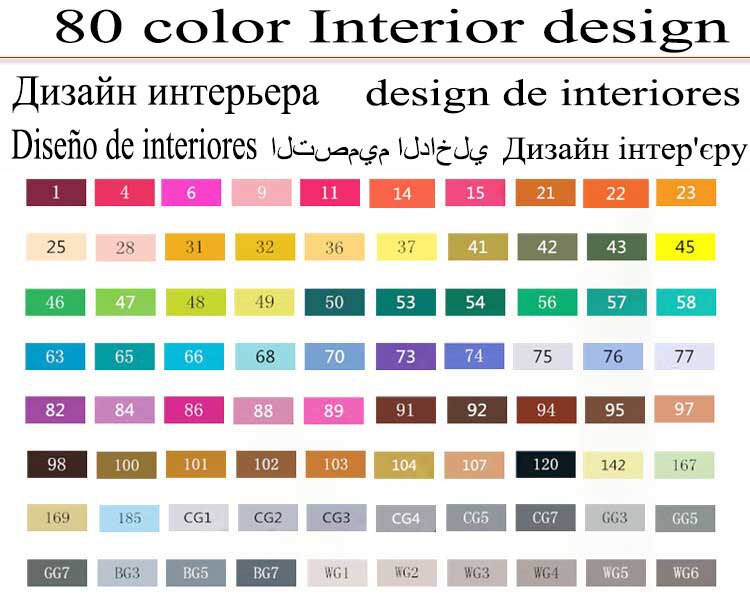 TOUCHFIVE 30/40/60/80 Farben Kunst Marker Alkohol Basierend Marker Zeichnung Kuli-einstellen Manga Dual geleitet kunst Skizze Marker Stifte: 80 Innere