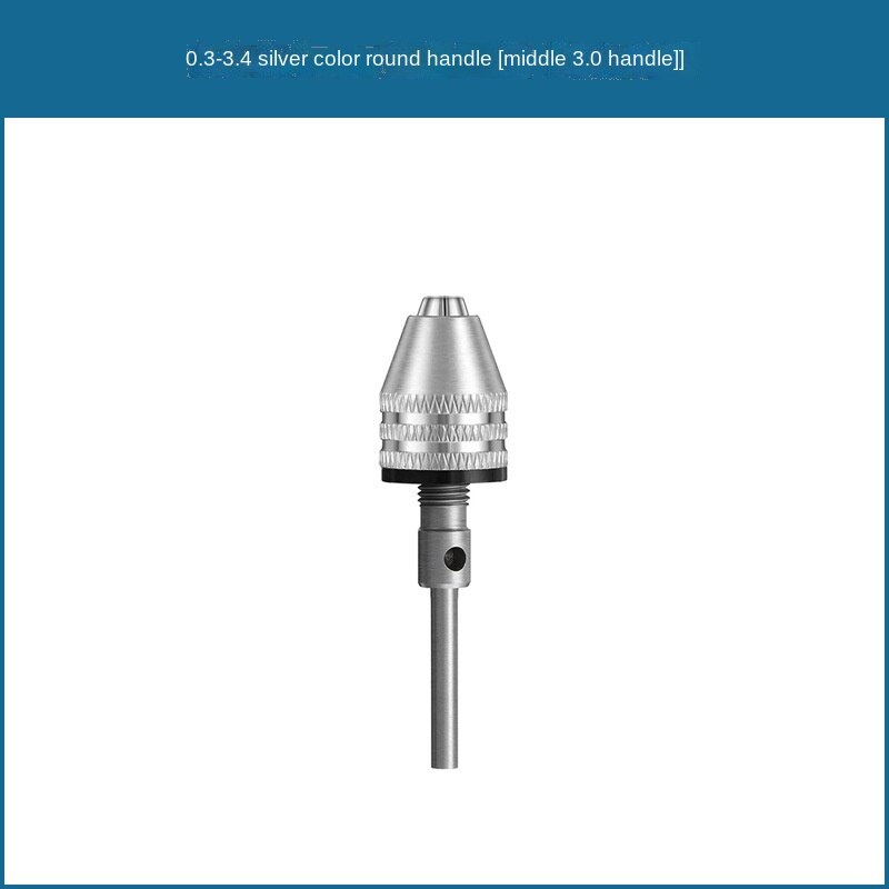1pcs 0.3-3.6mm Multi Drill Chuck Keyless For Dremel Rotary Tools Keyless Drill Bit Chucks Adapter Converter Universal Mini Chuck: 0.3-3.4 silver round