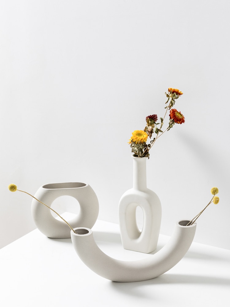 Vase dekoration hjem nordisk keramik vase hjem kunst blomsterarrangement tørret blomster dekoration lille vase dekoration