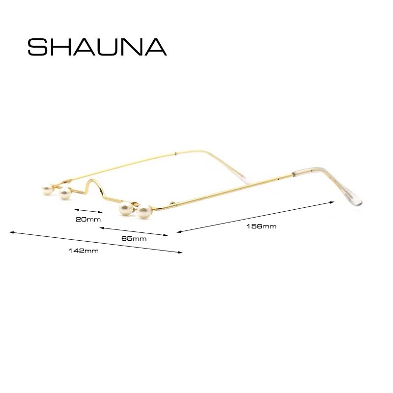 SHAUNA Simple colgante de perlas No de la lente de marco de gafas