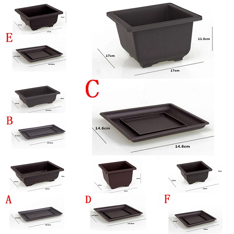 Plastic Sand Fleshy Flower Pot Tray Rectangle/Square Nursery Planter Container