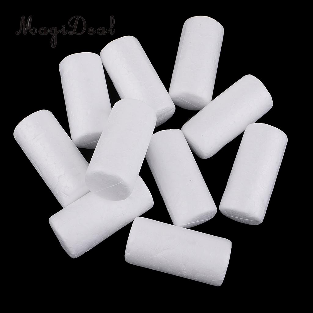 30x Blank White Cylinder Shape Styrofoam Foam Material for Art Craft DIY Christmas Ornament Model Making 120mm/90mm/63mm