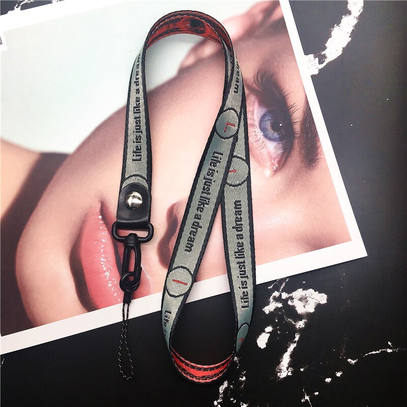 Mobile Phone Straps Time pattern Multi-function Lanyard for phones ID Card Pass Gym Keychain Lanyard Wrist Neck Strap for iphone