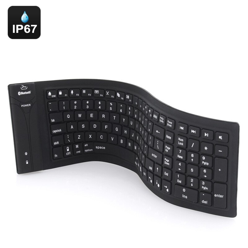 Gummi Silikon Drahtlose Bluetooth-kompatibel Tastatur Faltbare flexibel rollen hoch Stille für iOS Android PC Tablette