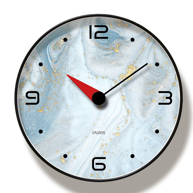 Ronde Creatieve Mute Modern Grote Wandklok Klokken Voor Home Keuken Woonkamer Decor Battery Operated Stille: C / 14 inch