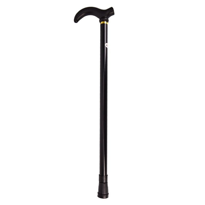 Klimuitrusting, wandelstok, telescopische wandelstok, rubberen tips, 6e klas alpenstok voor ouderen, aluminium behuizing: Zwart