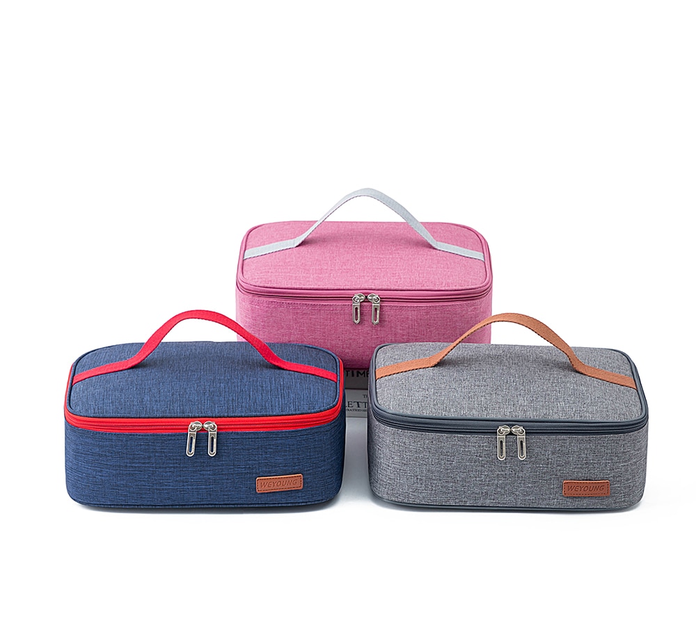 Tote rectangular cooler lunch box bag insulated thermal bento bag Bolsa termica loncheras para mujer for tourism