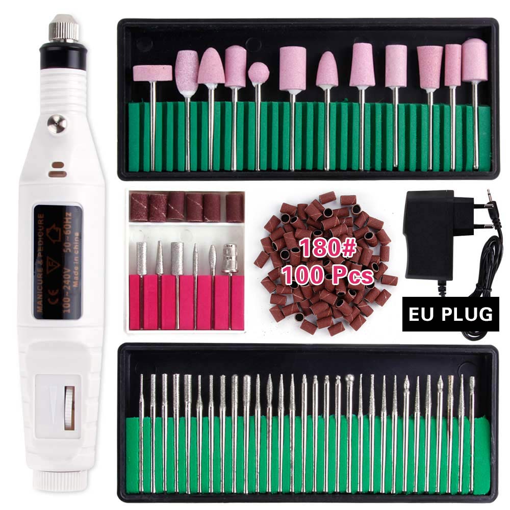 Professionale Elettrico chiodo trapano bit manicure Fresatura Frese E Taglierine per micro SIM gel polacco manicure Macchina Unghie Artistiche file di Levigatura lama in Ceramica: impostato H EU spina