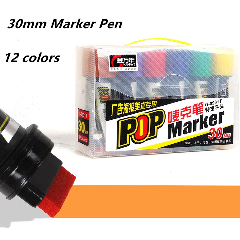Climemo 12mm Whiteboard Paint Marker Rotuladores Markers Pen Permanent Waterproof Art Supplies DIY Comic Sketching Markers