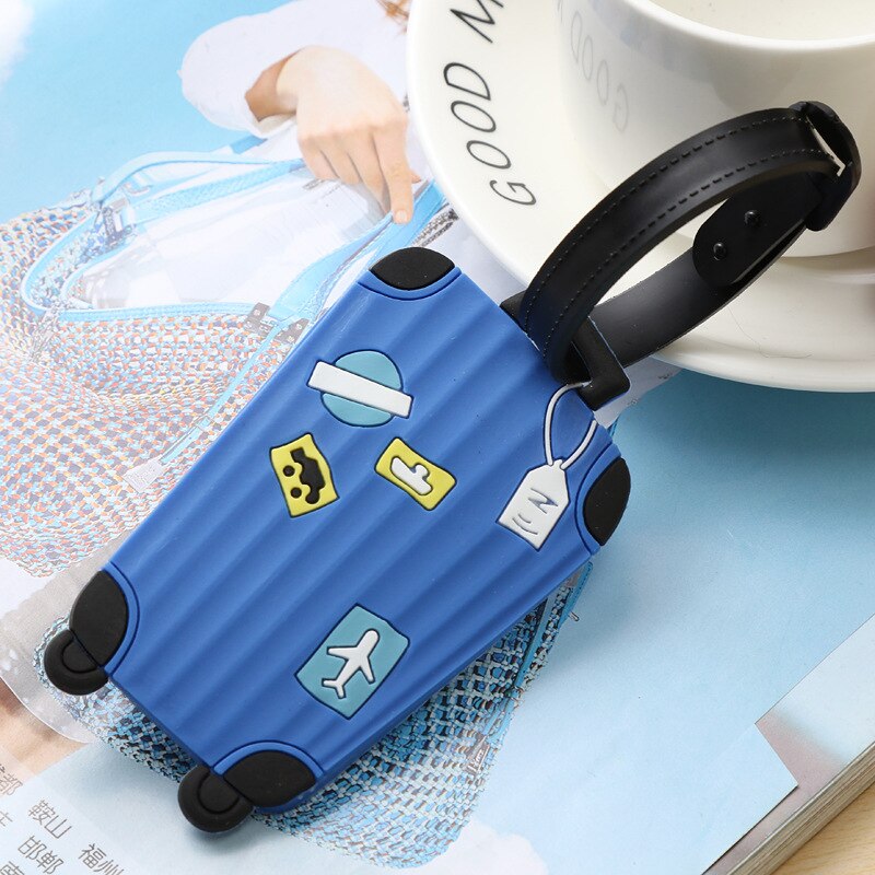 10 Stuks Instapkaart Koffer Cartoon Bagage Tags Id Identifier Label Tag Adres Holder Reizen Accessoires: deep blue