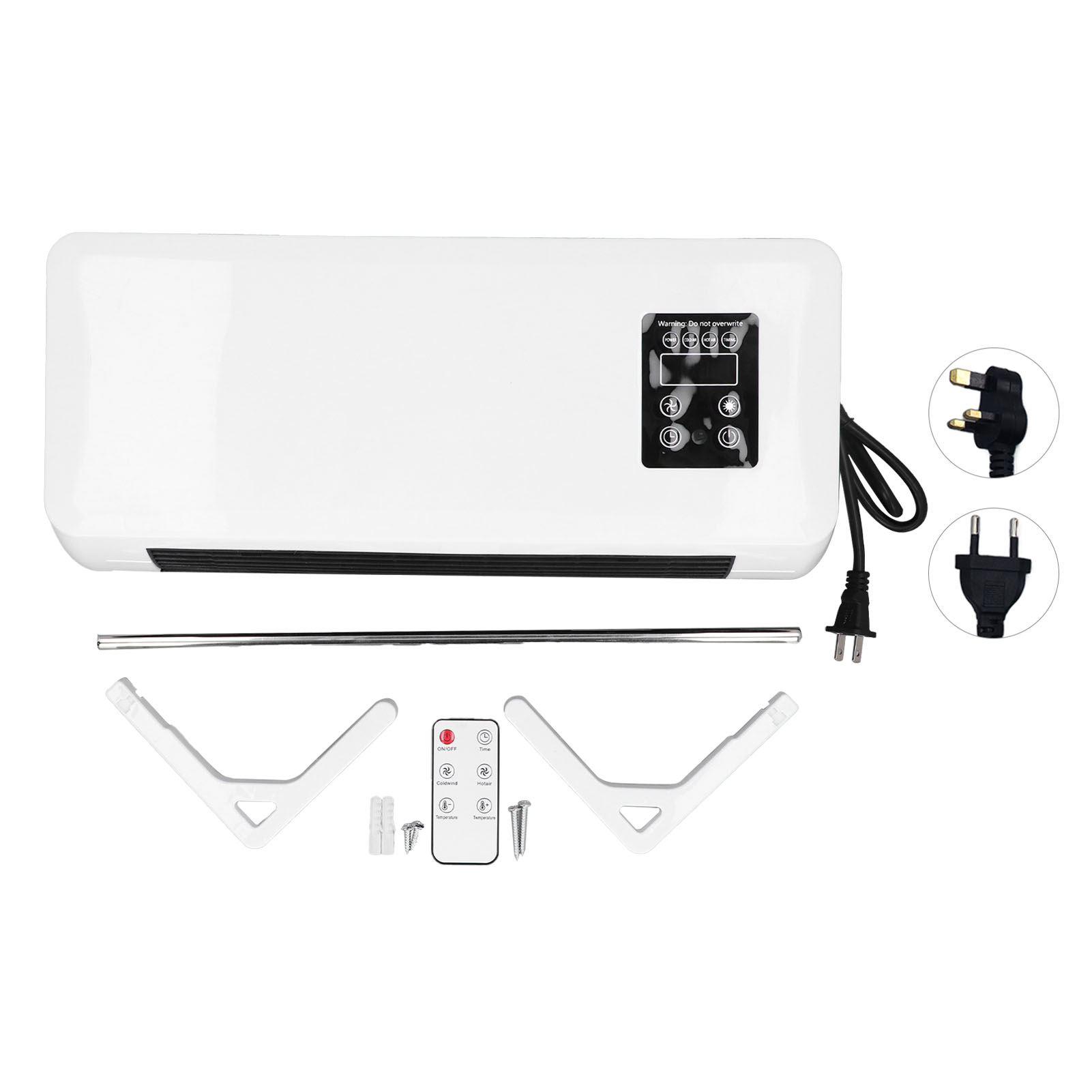 Wandgemonteerde airconditioner/verwarming met instelbare twee standen, draagbaar touchscreen, geschikt voor kantoor en slaapkamer.