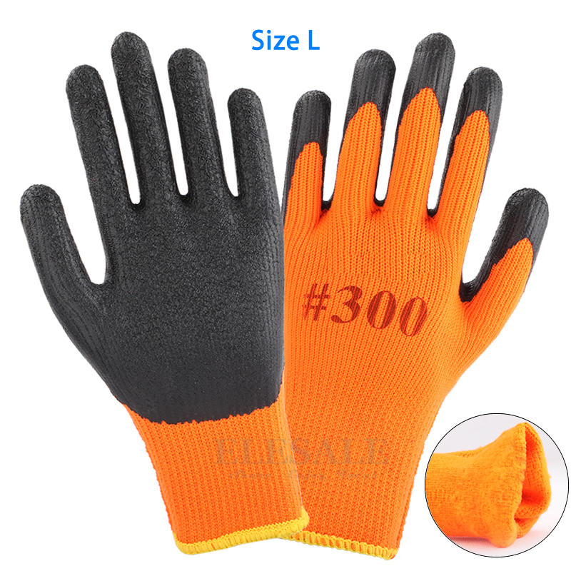 Guantes térmicos de seguridad para el trabajo, impermeables, antideslizantes, de goma de látex, para jardín, protección de manos, invierno, 1 par: Verde