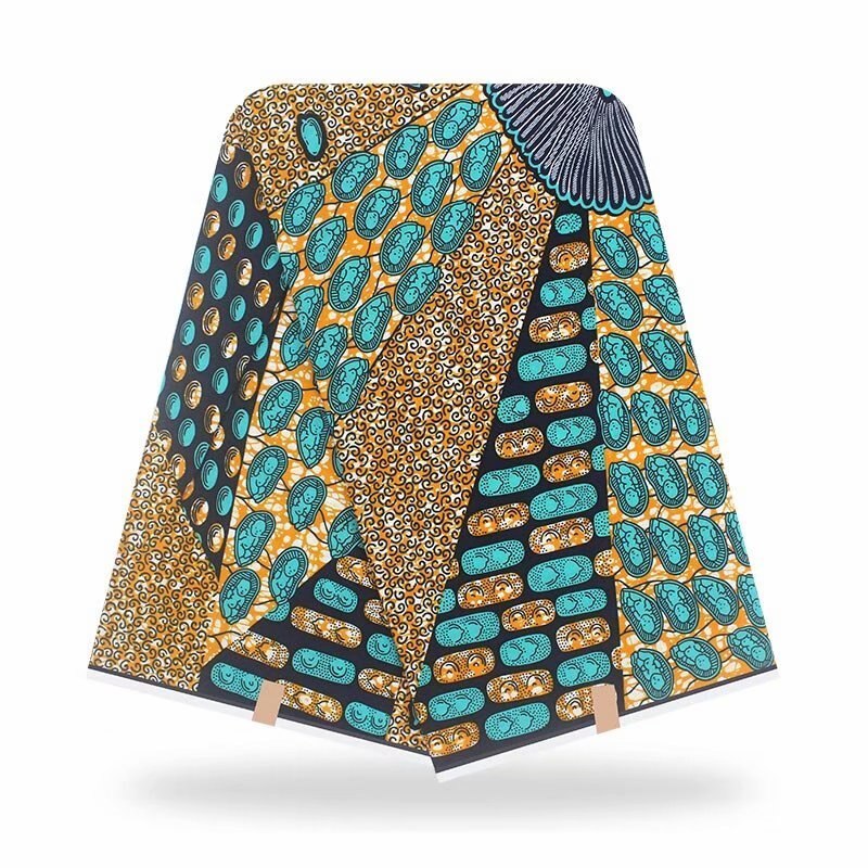 Tkanina nigeryjska bawełna afrykańska tkanina wydruk woskowy 100% bawełniany materiał moda afrykańska tkanina Ankara tissus prawdziwa tkanina woskowa 6 stoczni/dużo