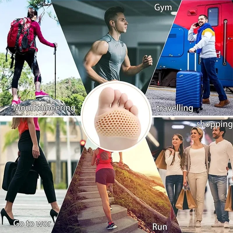 2 pz Cuscinetti Metatarsali In Silicone Separatore Della Punta Sollievo Dal Dolore Rilievi Del Piede Plantari Massaggio Del Piede Solette Avampiede Calzini Strumento di Cura Del Piede