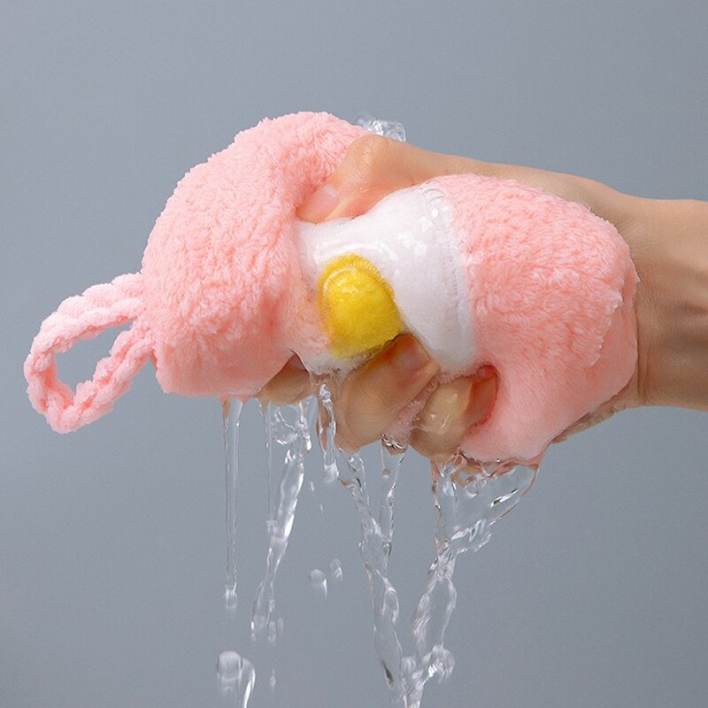 Różowy pingwin ręcznik kreskówka miękki, koralowy, aksamitny kuchnia ręczniczek robić zawieszenia dla dzieci ręcznik kąpielowy robić twarzy łazienka przybory kuchenne