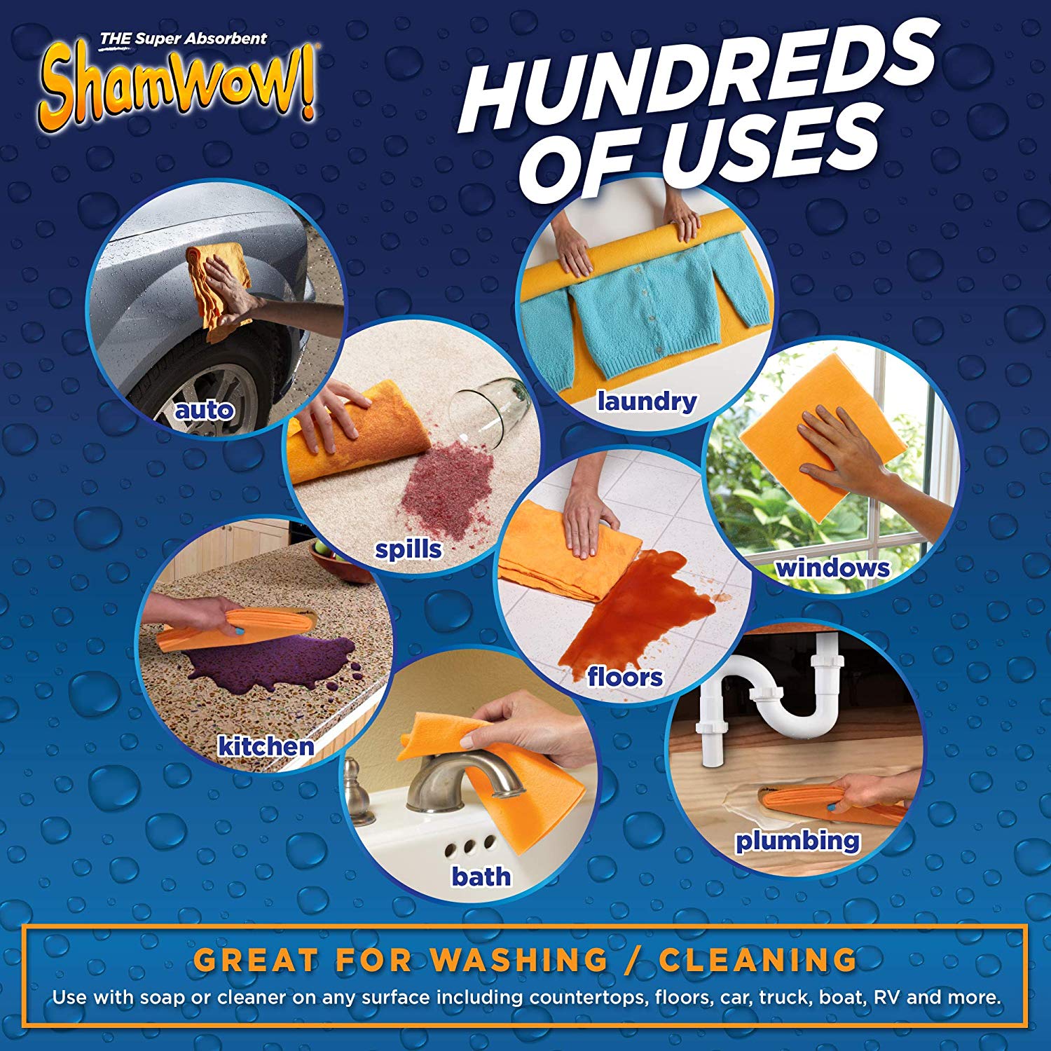 Ikke-slibende superabsorberende shamwow shammys vask sham tørring håndklæde rengøring tørre klude køkkenredskab wow
