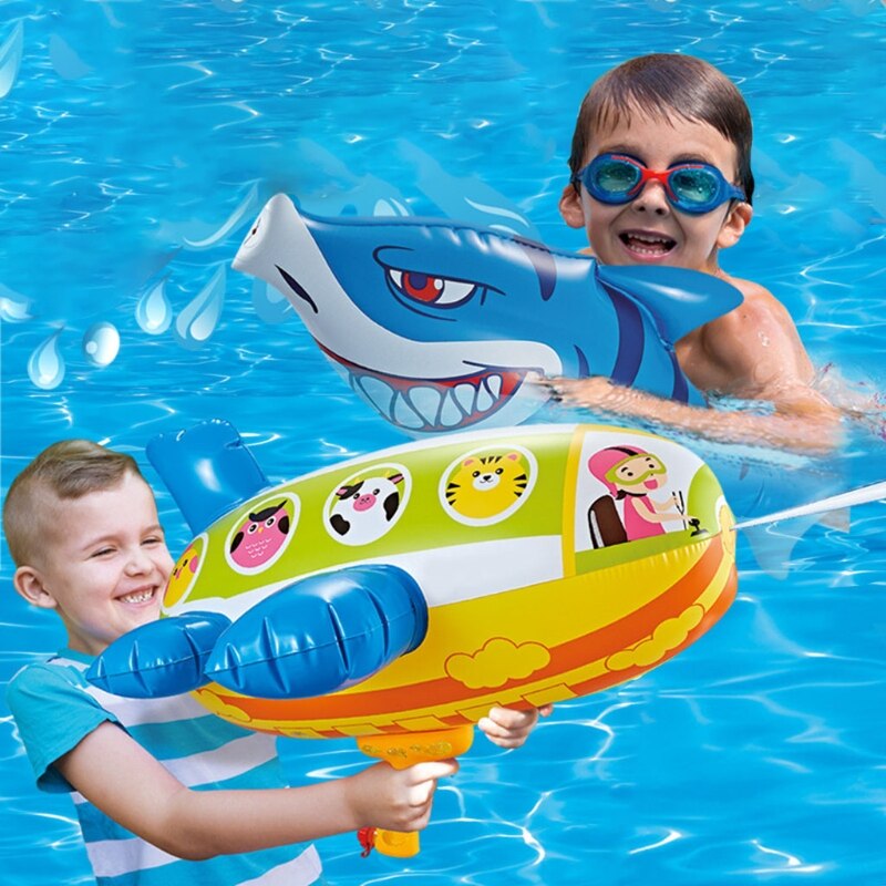 77HD Meerdere Manieren Om Te Spelen Opblaasbare Waterpistool Float Met Waterpistool | Zwembad Drijft Voor Peuters Leeftijd 3-7 Zwembad Battles