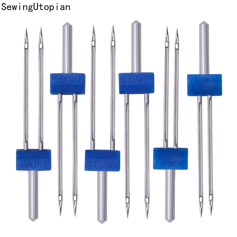Agujas dobles multifuncionales para máquina de coser, 2/3/4MM, 6 uds.