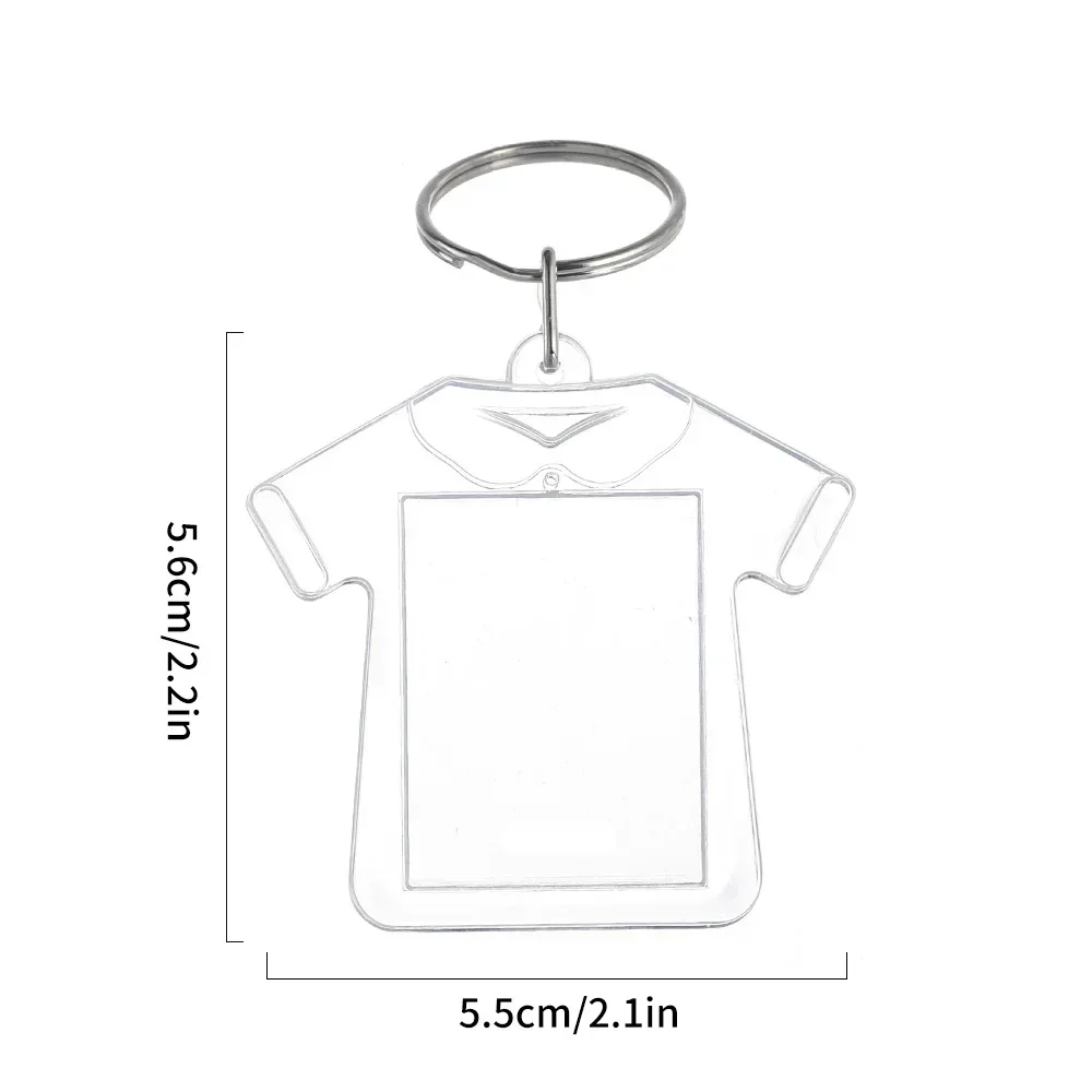 5/100 stuks transparante rechthoekige blanco acryl inzetstukken voor sleutelhangers, fotolijstjes, sleutelringen, doe-het-zelf sleutelhangers met splitring: Groente / Geel