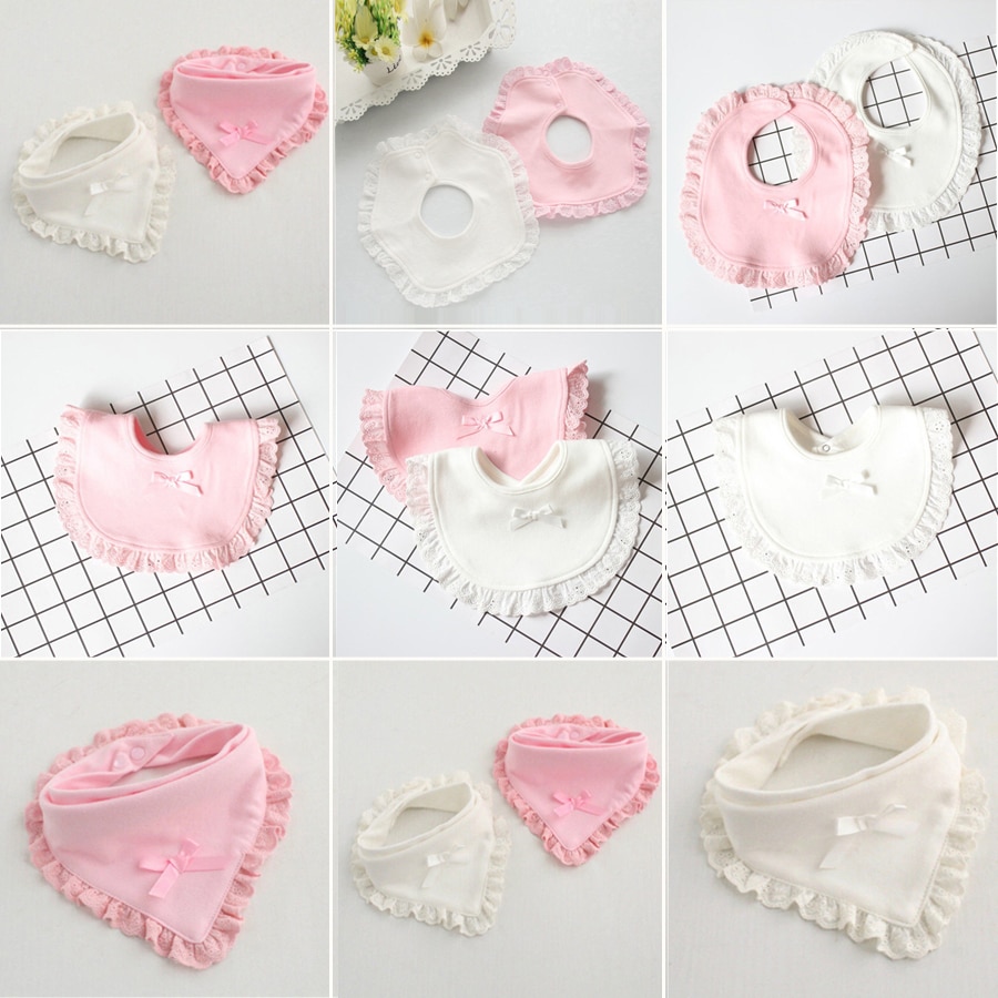 Baby Bibs Burp Absorbent Cloth Cotton Newborn Lace Bow Bandana Bib Toddle Girls Slabbetjes Cute Bib Baberos Infant Saliva Towels