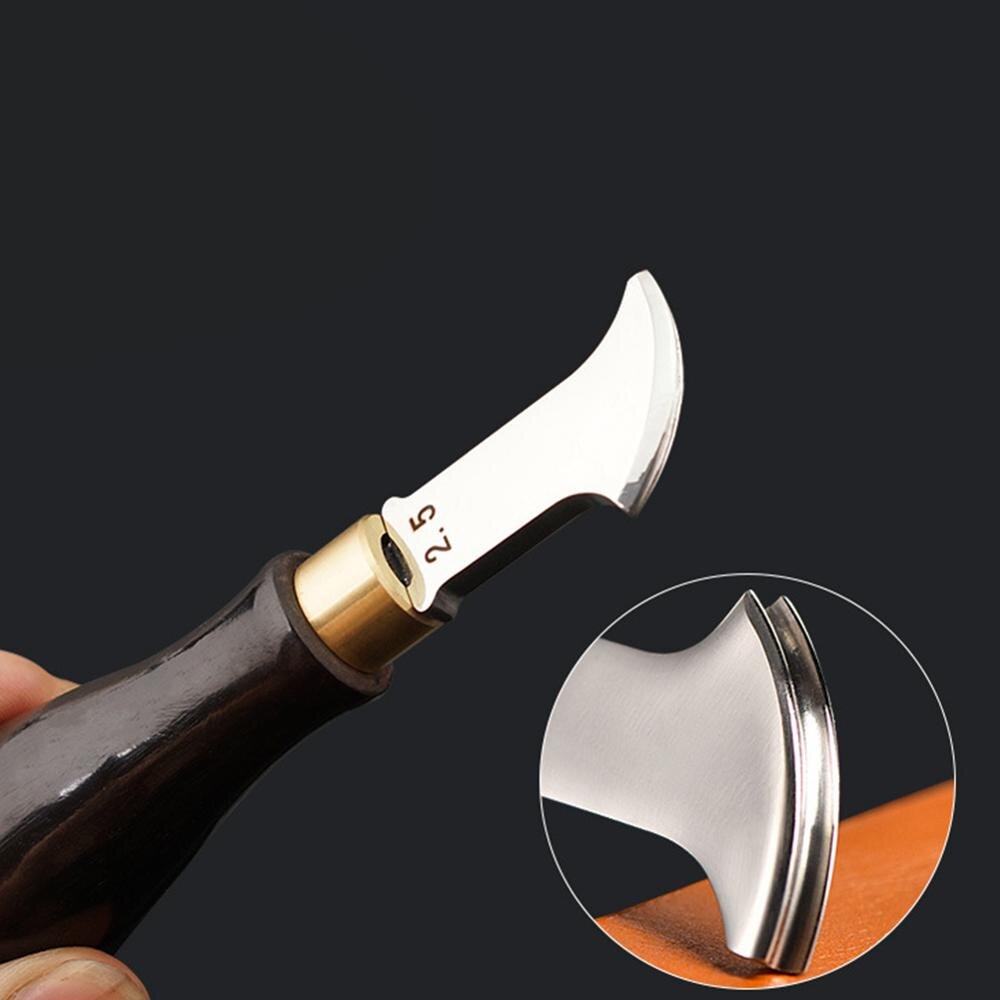 Sandalwood Handle Leather Edge Creaser Leather Craft Marking Edge Decor Line Tool Blade Shallow Groove Press Line Edge Creaser