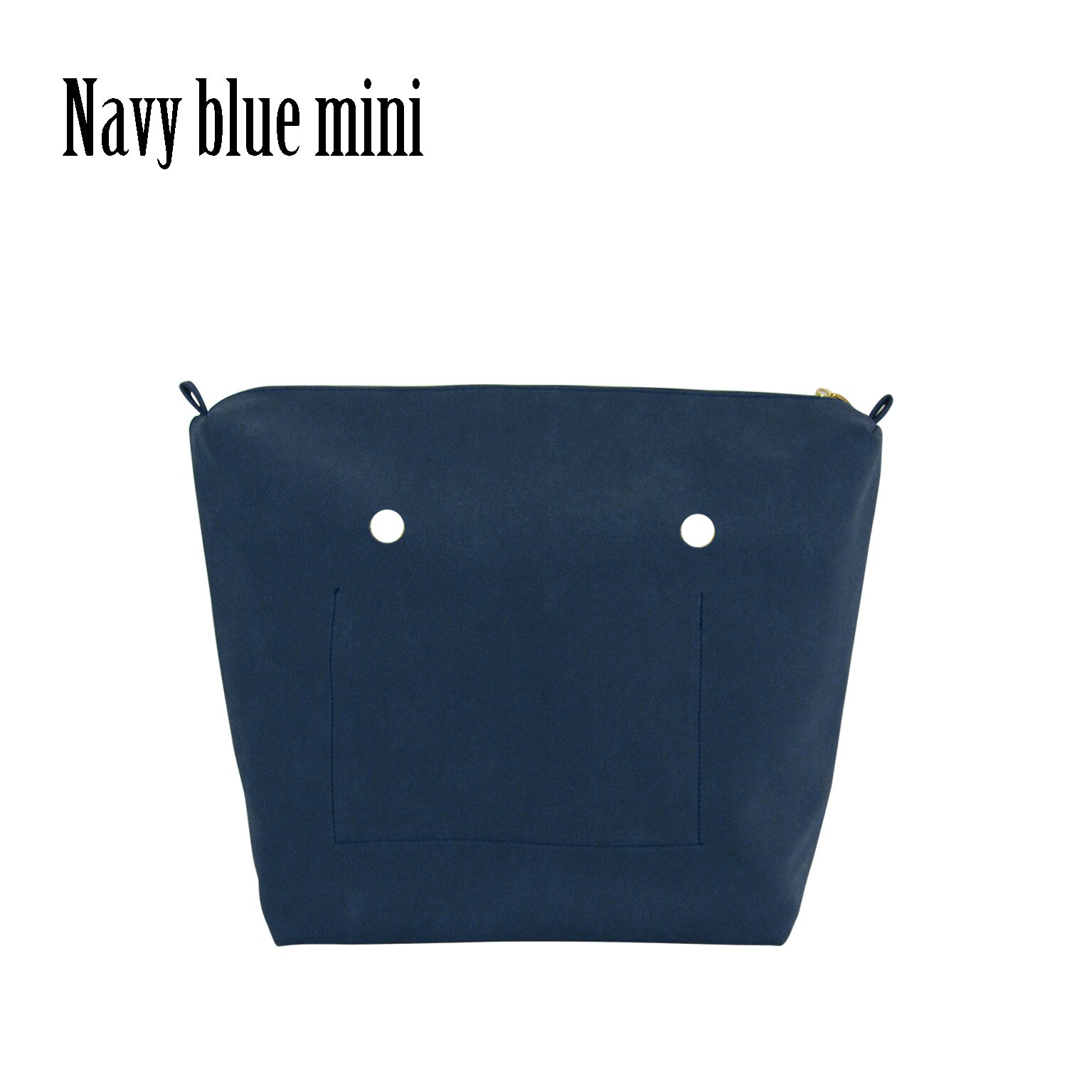 Huntfun-Mini forro clásico de cuero recubierto de nobuk para bolsa, bolsillo con cremallera, resistente al agua: navy blue mini