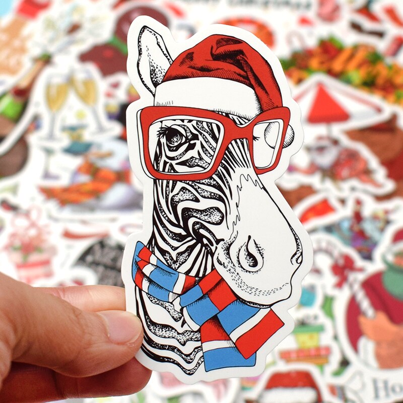 pegatina de Papá Noel 50 Uds de Navidad decoración para niñas y niños pegatina para ordenador portátil para Lenovo/xiaomi/MacBook Air Pro