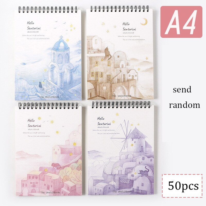 A4 Sketchbook Art Painting Book for children Sprial Notebook Kawaii Elk Graffiti DIY Drawing Book Blank Paper Planner Organizer: C
