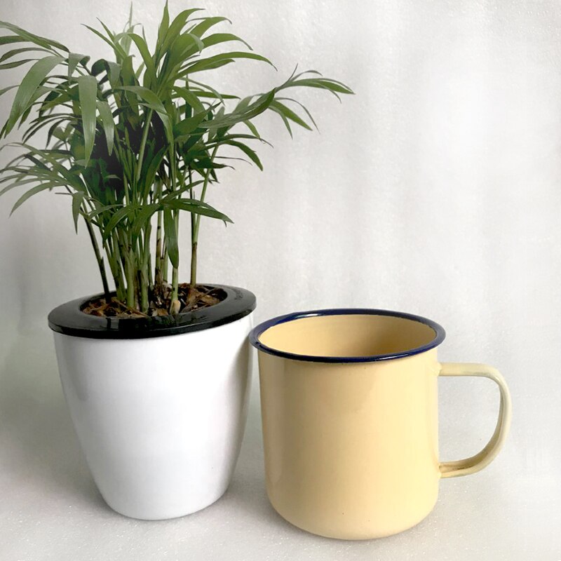 RUIDA Print Coating Enamel Simple Cup Nostalgic Vintage Lover Enamel Drinkware Coffee Cups Tea Cup XO00ZB
