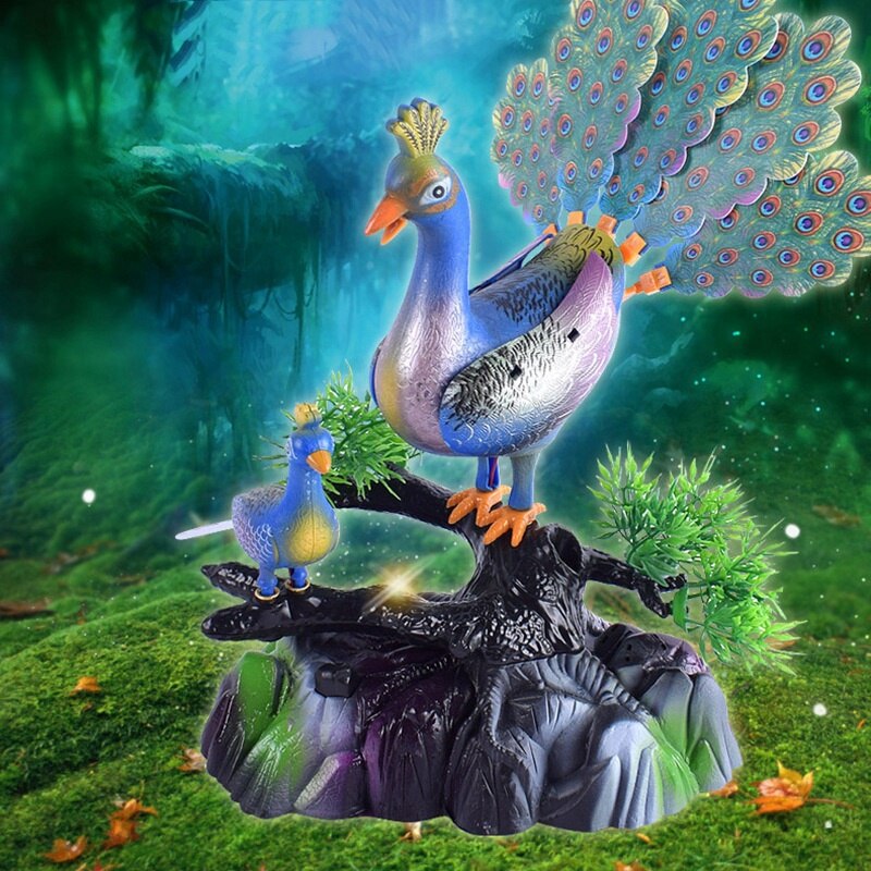 Sound Control Bird Voice Control Peacock Open Screen Music Lighting Induction Sound Control Toy