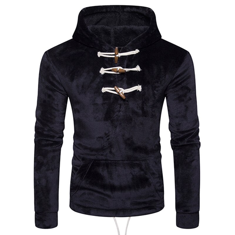 Casaco de lã masculino, espessamento, bolso canguru, com capuz, para outono e inverno, hip hop, moletom, suéter, imperdível, 2018