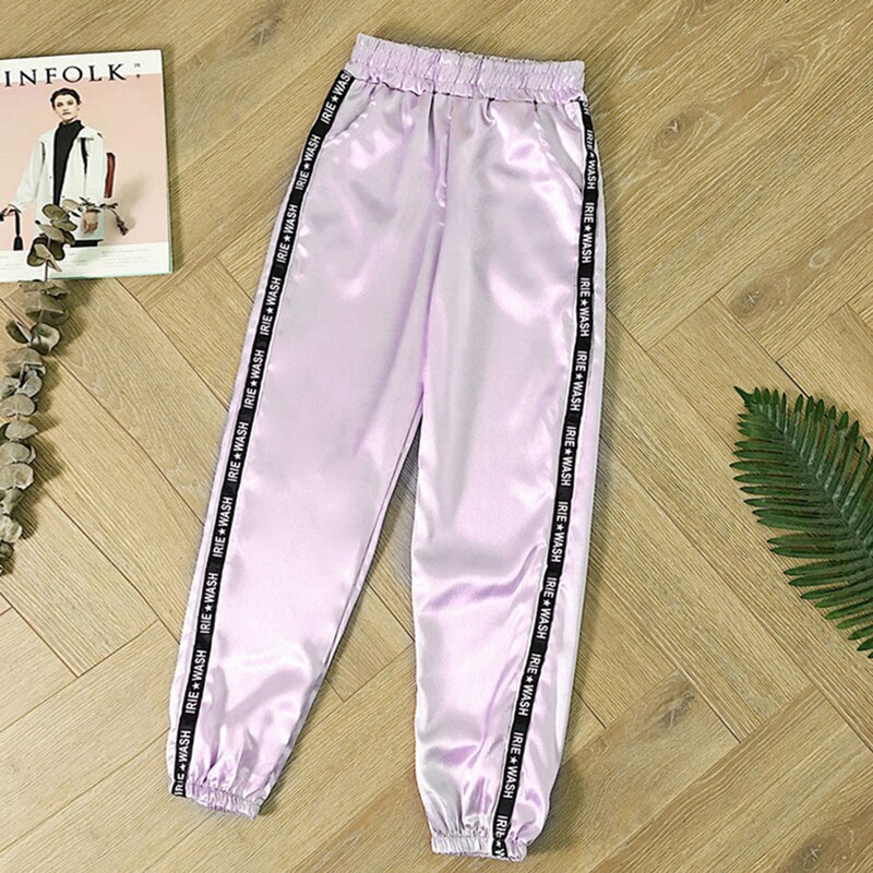 Muyogrt kvinder gym joggingbukser sidestribe elastisk talje blyantbukser kvindelige slanke joggers sportwear træningsdragt plus størrelse xl