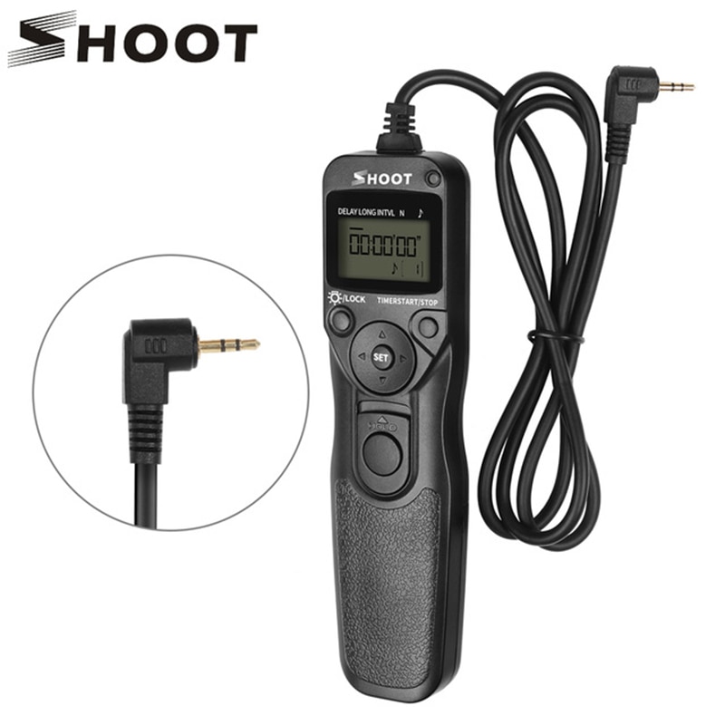 SHOOT RS-60E3 LCD Time Shutter Release Remote Control for Canon EOS 1300D 1200D 750D 650D 600D 700D 500D 350D 30D Rebel T4i