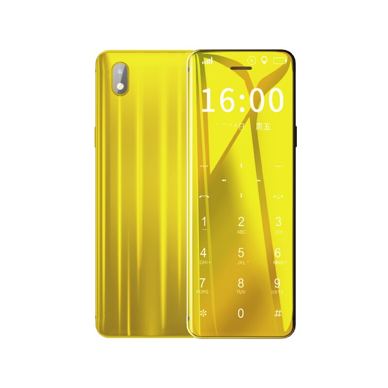 Ulcool V99 Touch Keyboad Cell Phone Metal Body Bluetooth 2.0 Dialer Anti-lost Dual SIM Ultrathin Credit Card MobileTelephone: Add 4GB TF Card / Gold