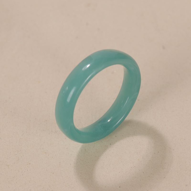 AOMU-Anillo de resina transparente para mujer, pulsera trenzada geométrica acrílica, de joyería para ,: N